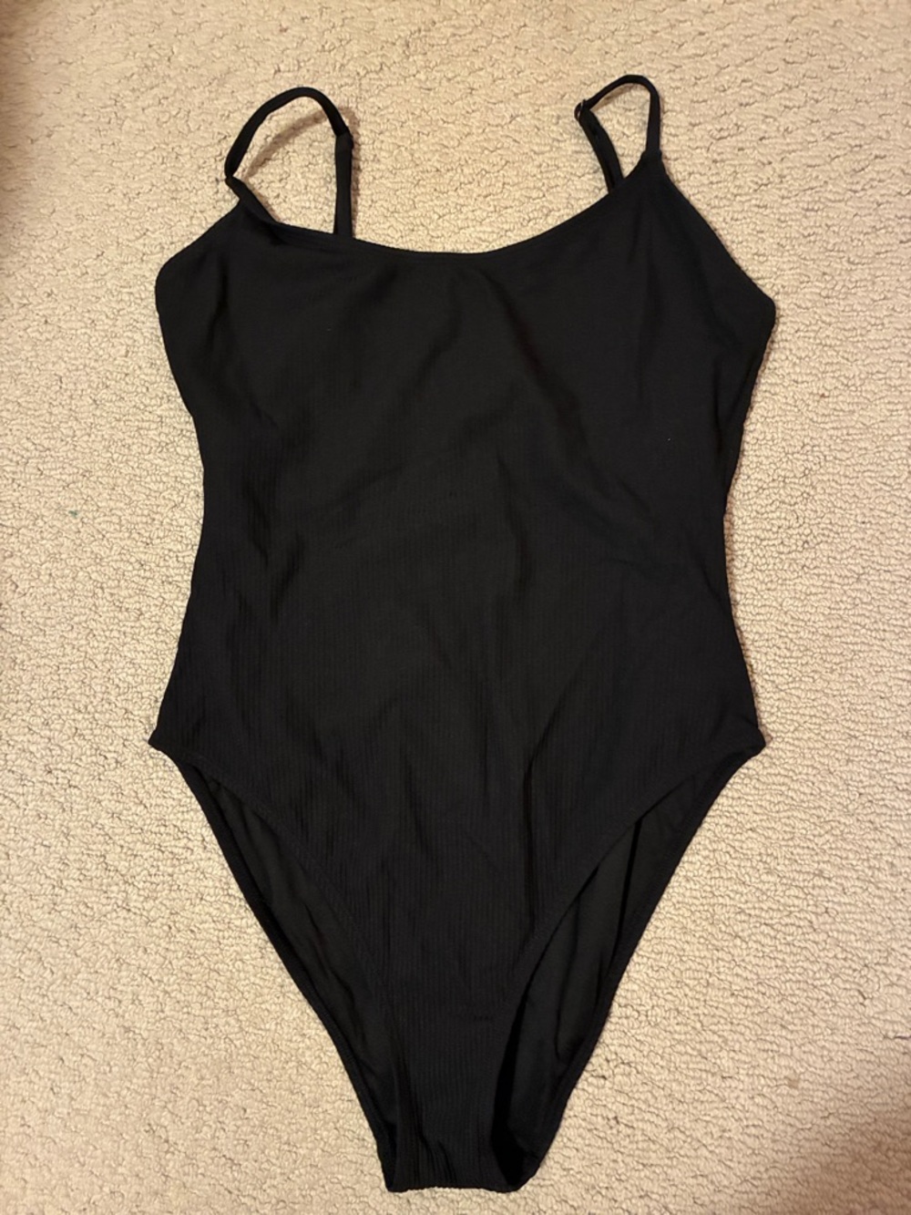 Andie Black One-Piece Swimsuit - Classic Ribbed Scoop